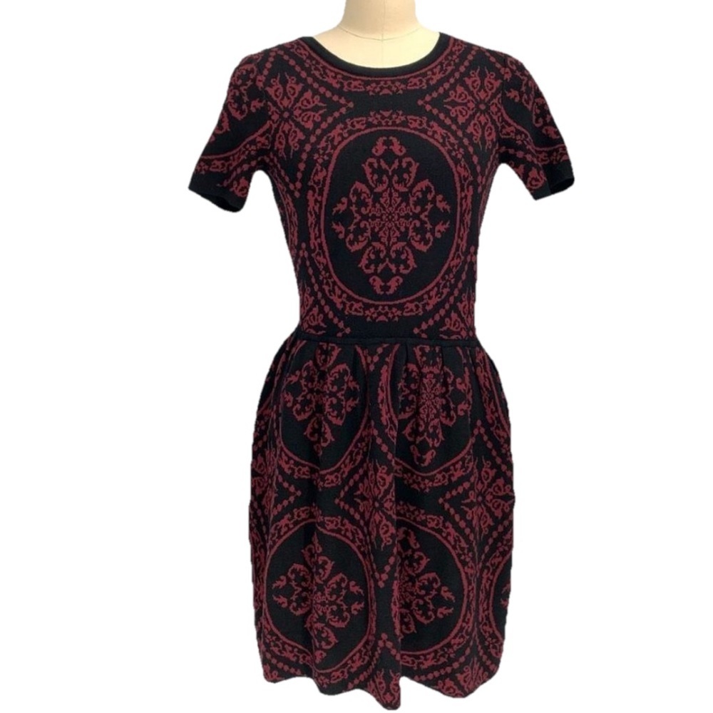 ROMEO JULIET red floral sweater dress sz s womens